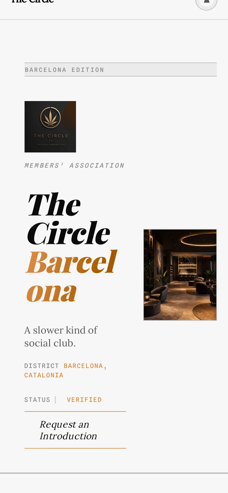 The same Broadsheet homepage on a phone — the club as a member first meets it.