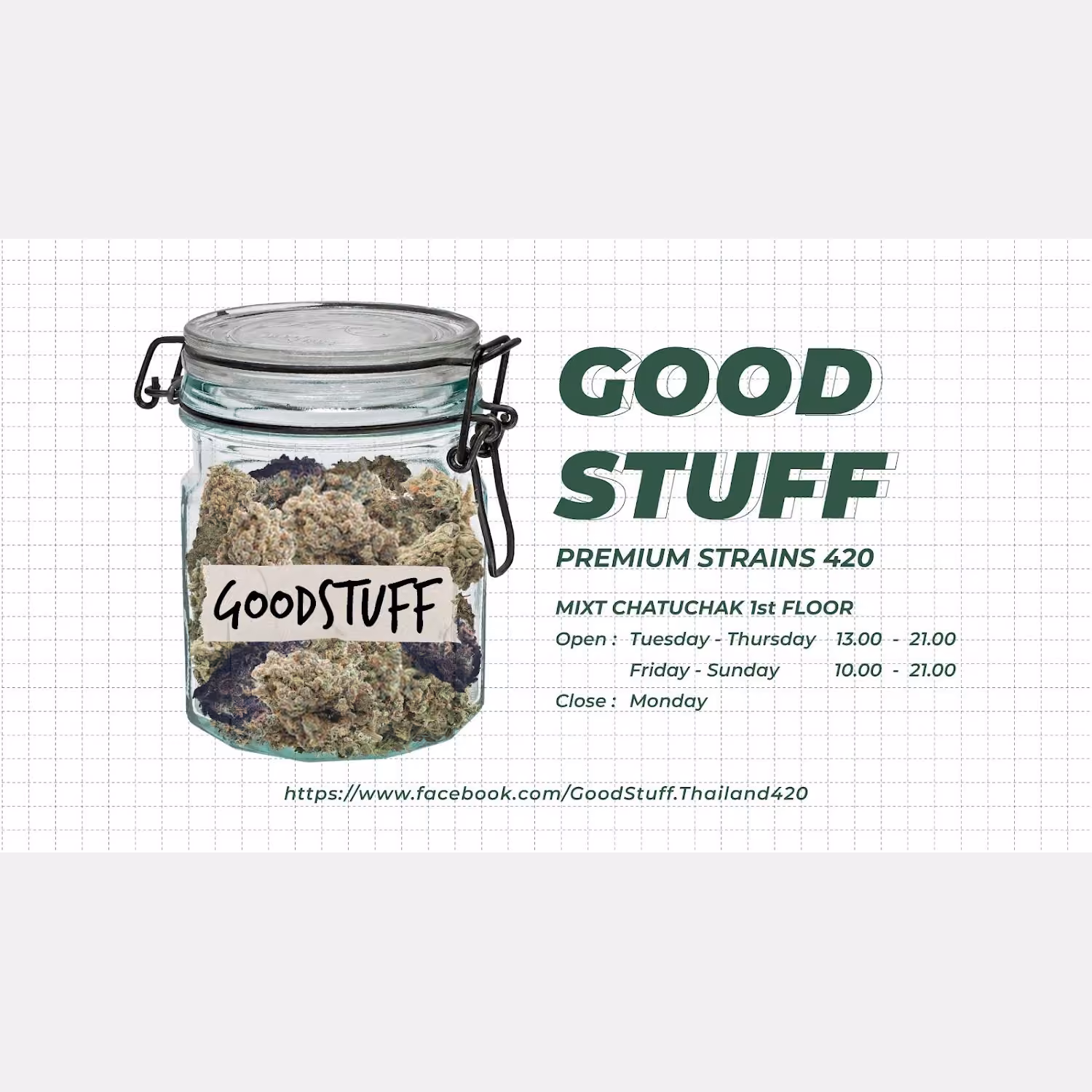 Bangkok的大麻社交俱乐部 Goodstuff Supply 标志