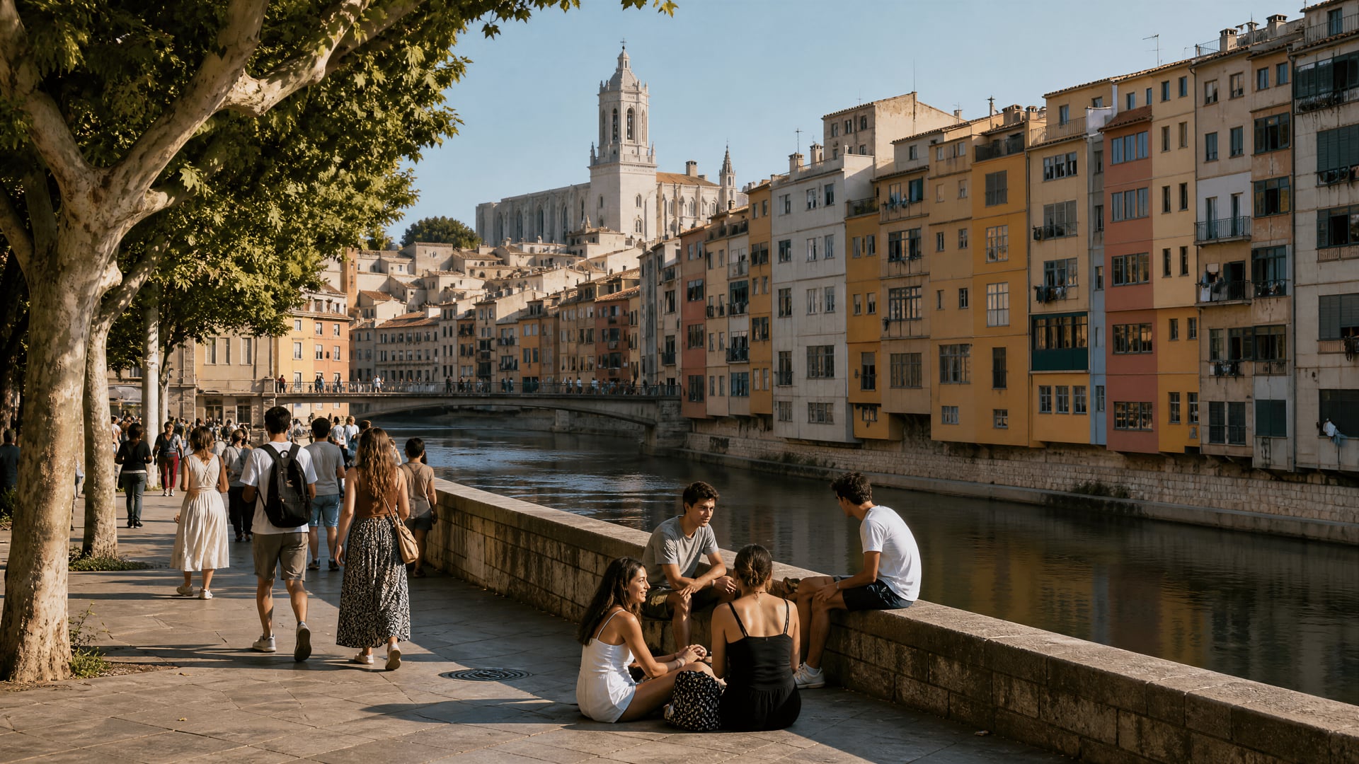 Girona directory overview beside city streets and local cannabis club context