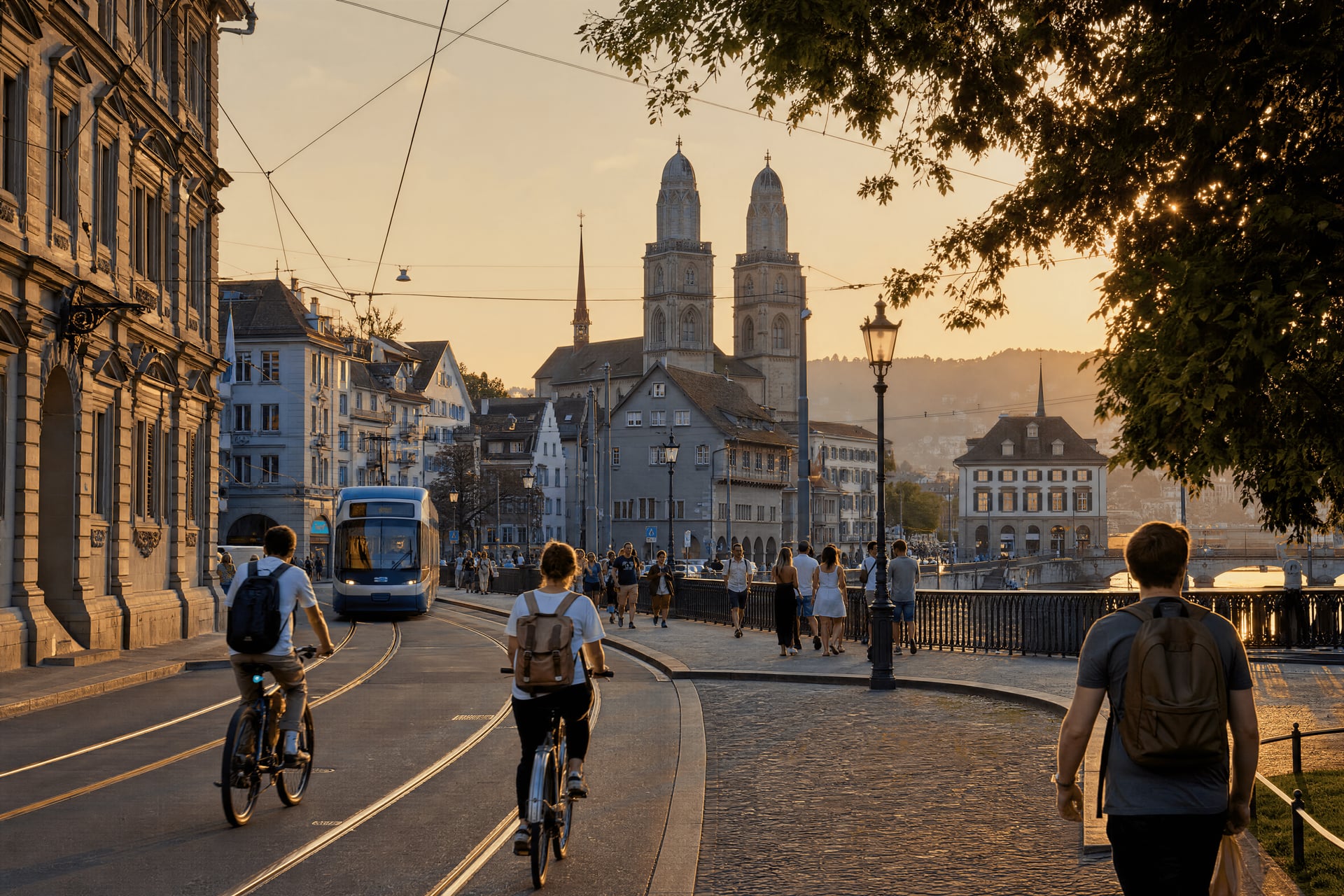 Central Switzerland street scene with cannabis social club context and everyday local life