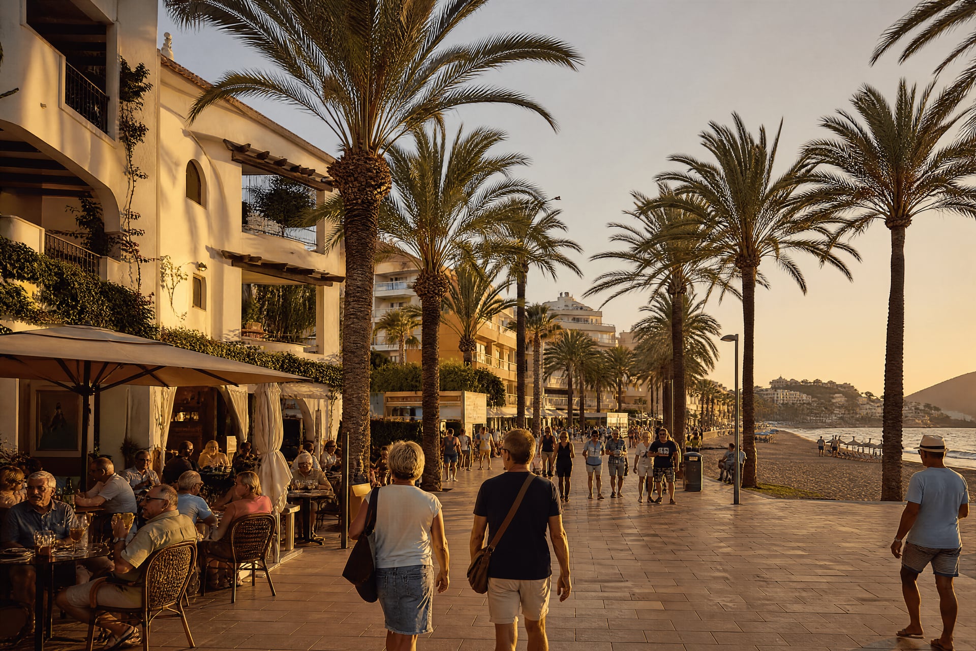 Paguera street life and cannabis social club context in Mallorca, Spain