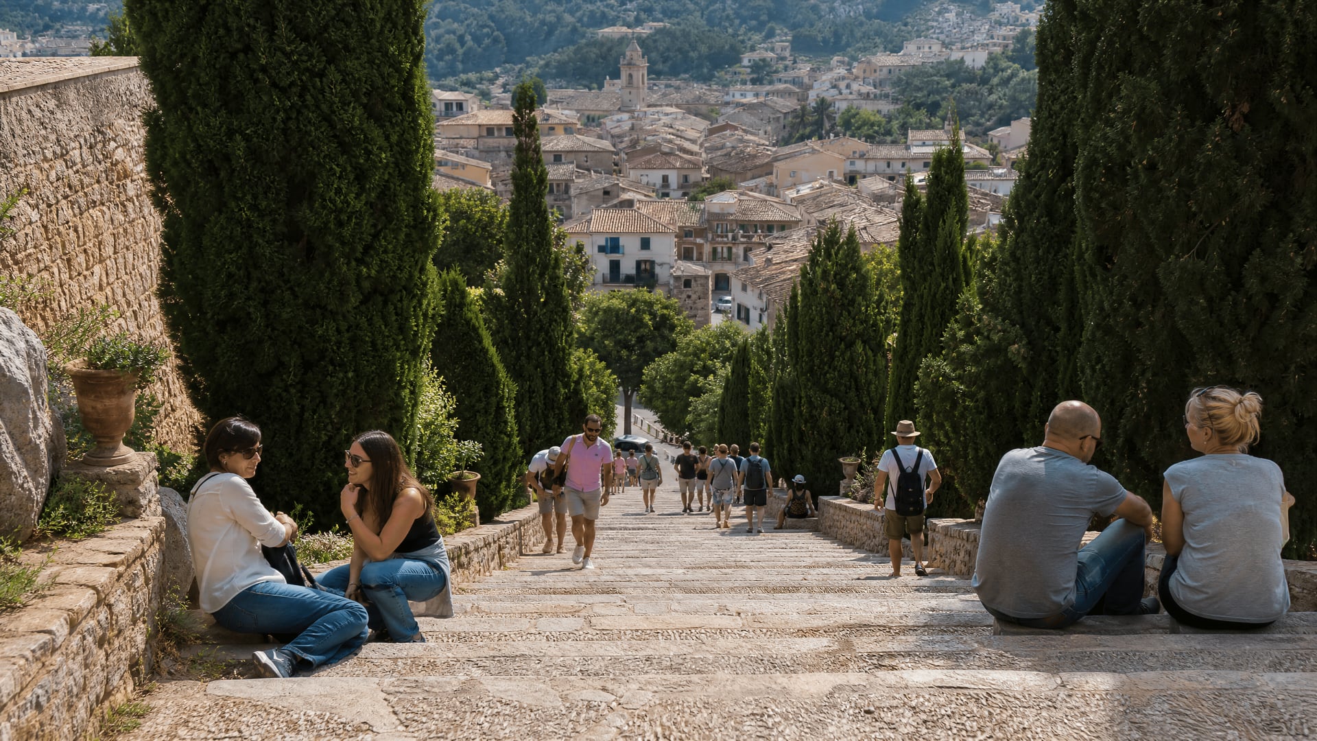 Calvari steps in Pollença beside cannabis social club practical context