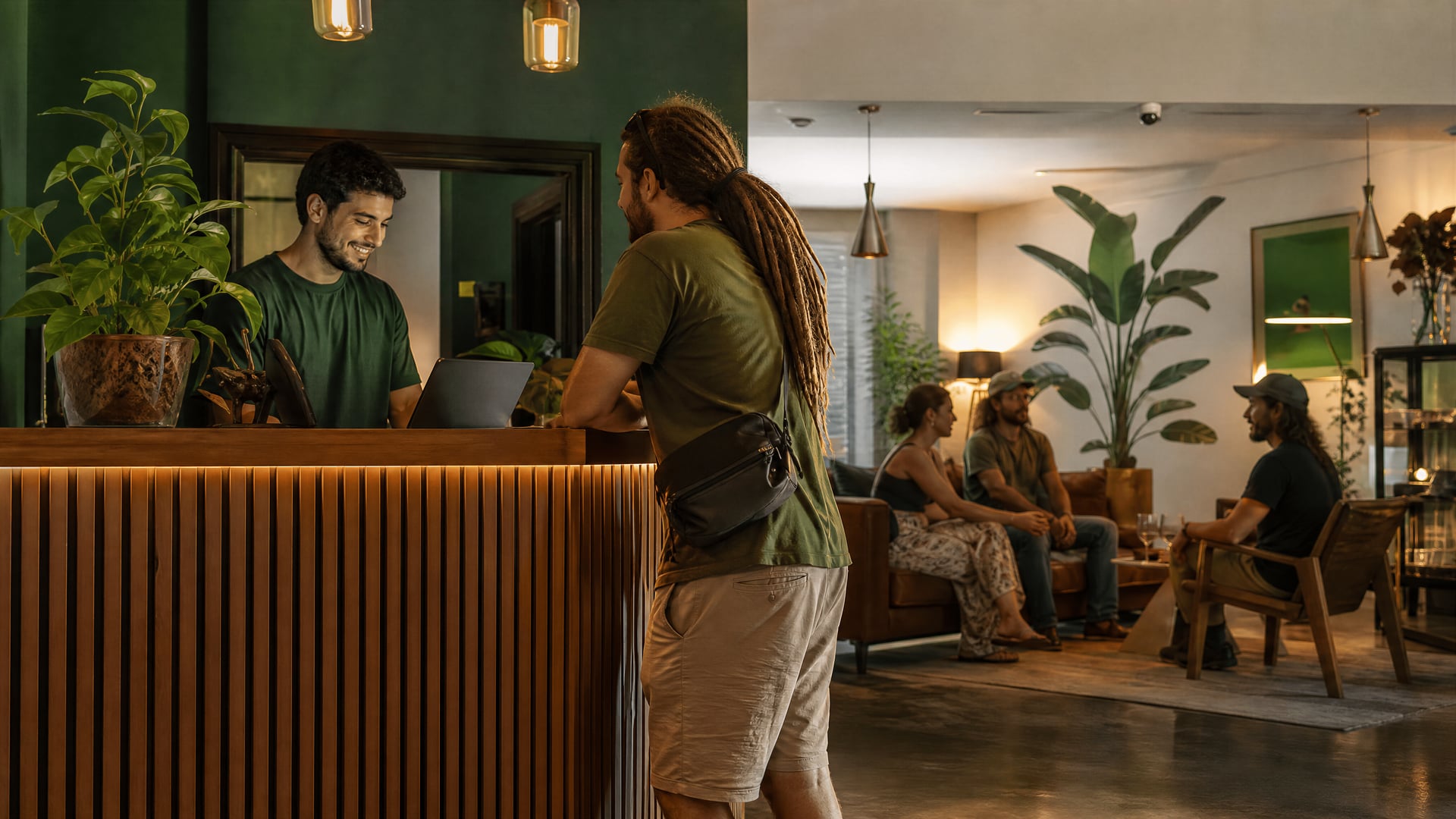Reception desk inside a Playa de Alcúdia cannabis social club