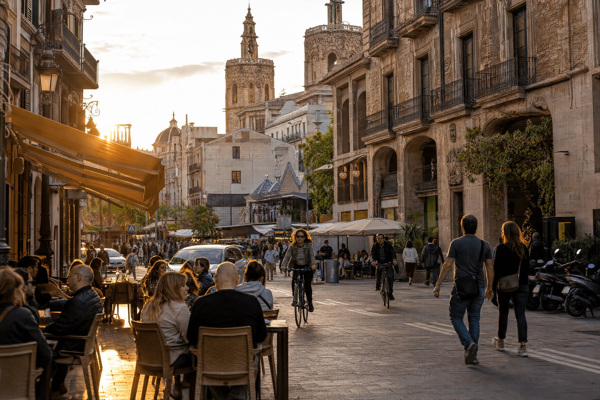 Historic centre streets in Valencia near cannabis social club culture, with everyday local life