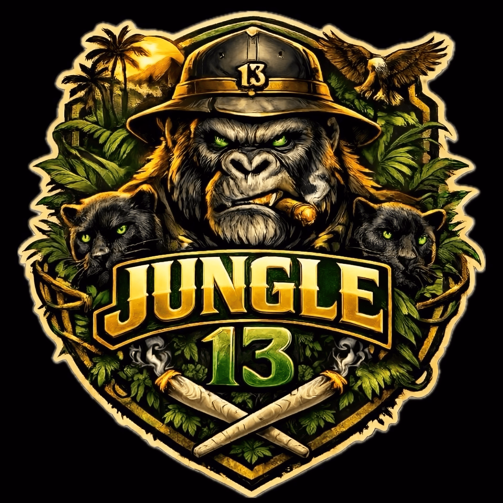 نادي القنب الاجتماعي Jungle 13 في Barcelona شعار