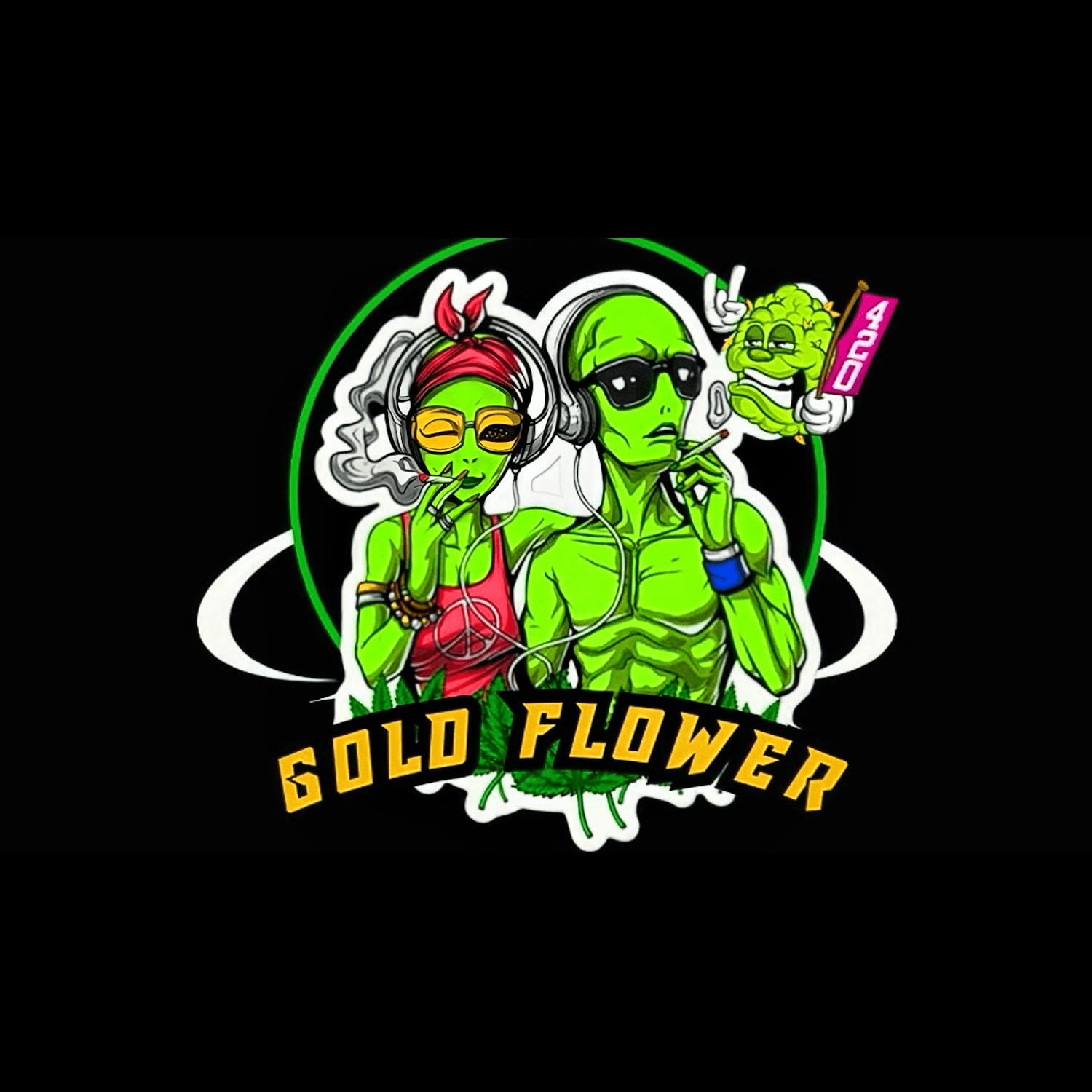 Weed Cannabis Gold Flower logo