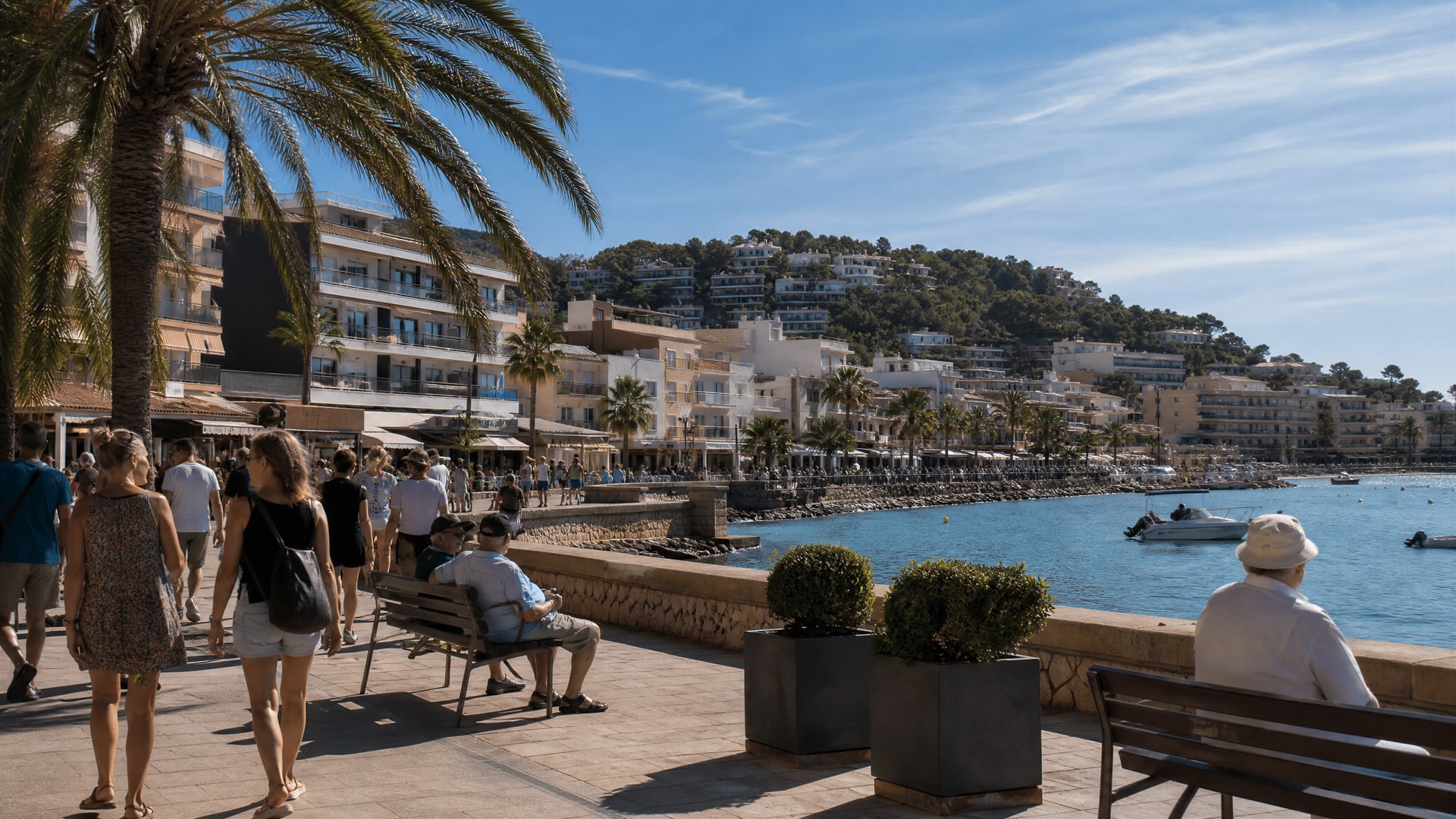 Santa Ponsa waterfront stroll with local life and cannabis social club context