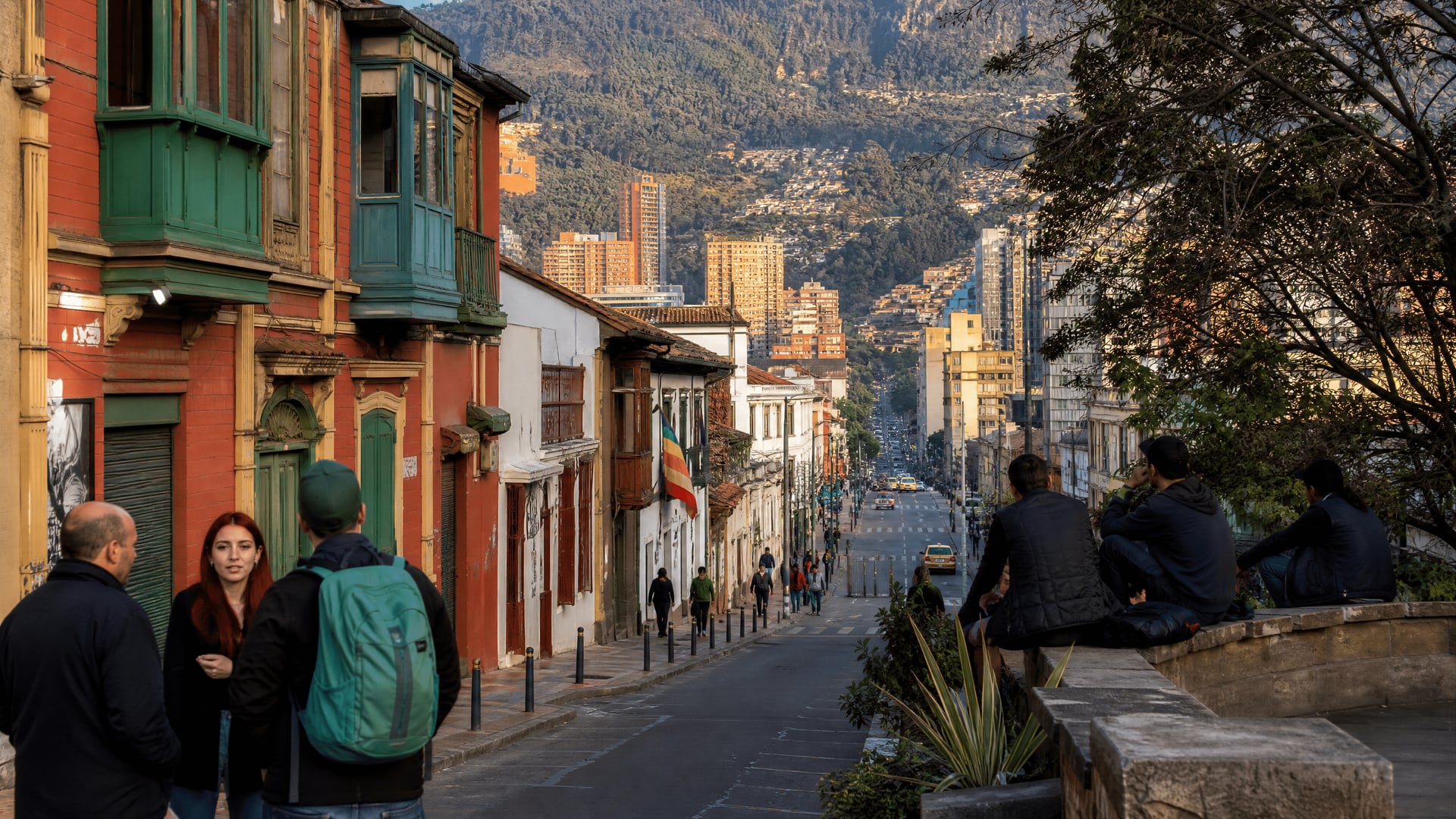 Chapinero Alto street scene in Colombia near kannabisz szociális klub neighborhoods