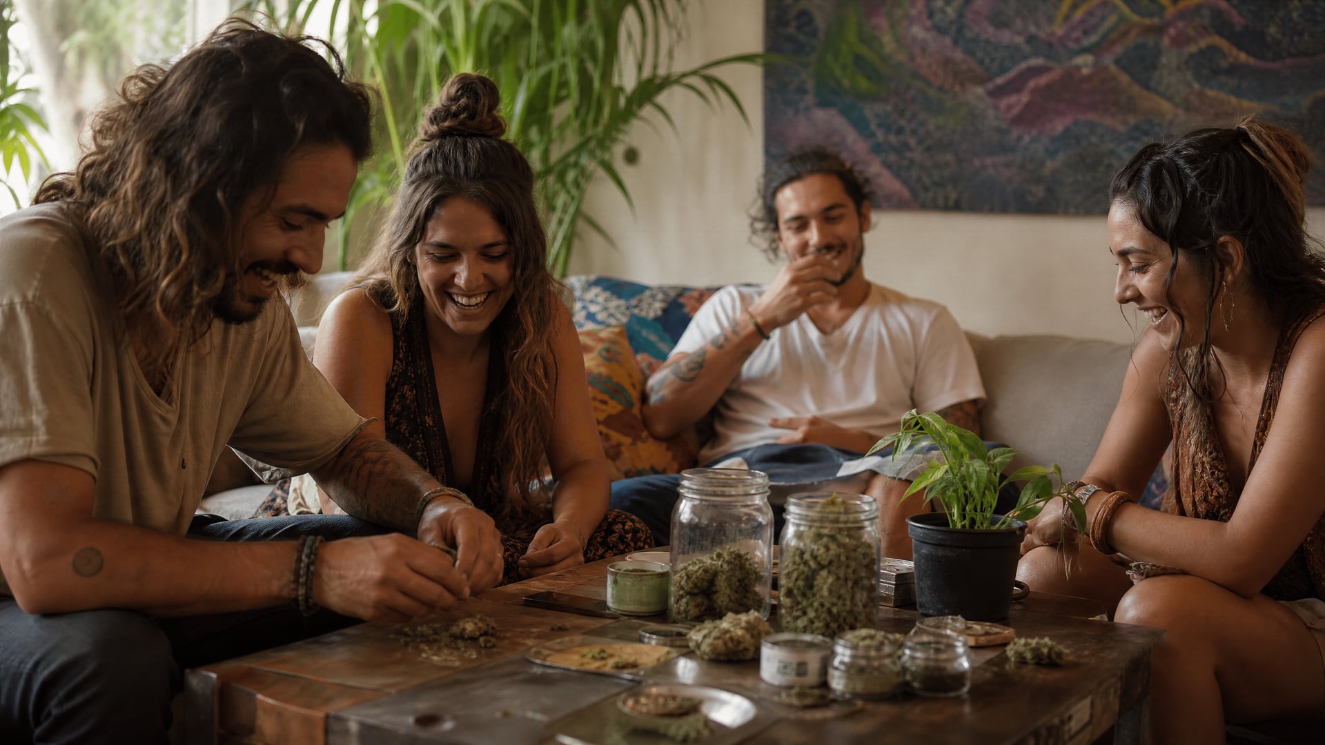 Pollença old town lanes with cannabis social club context and daily life