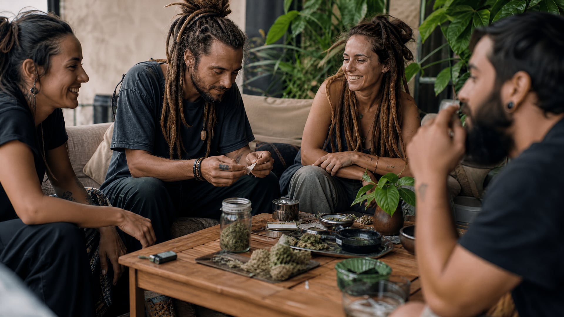Guichet d'annuaire d'Adeje et scène de rue locale avec contexte de cannabis social club
