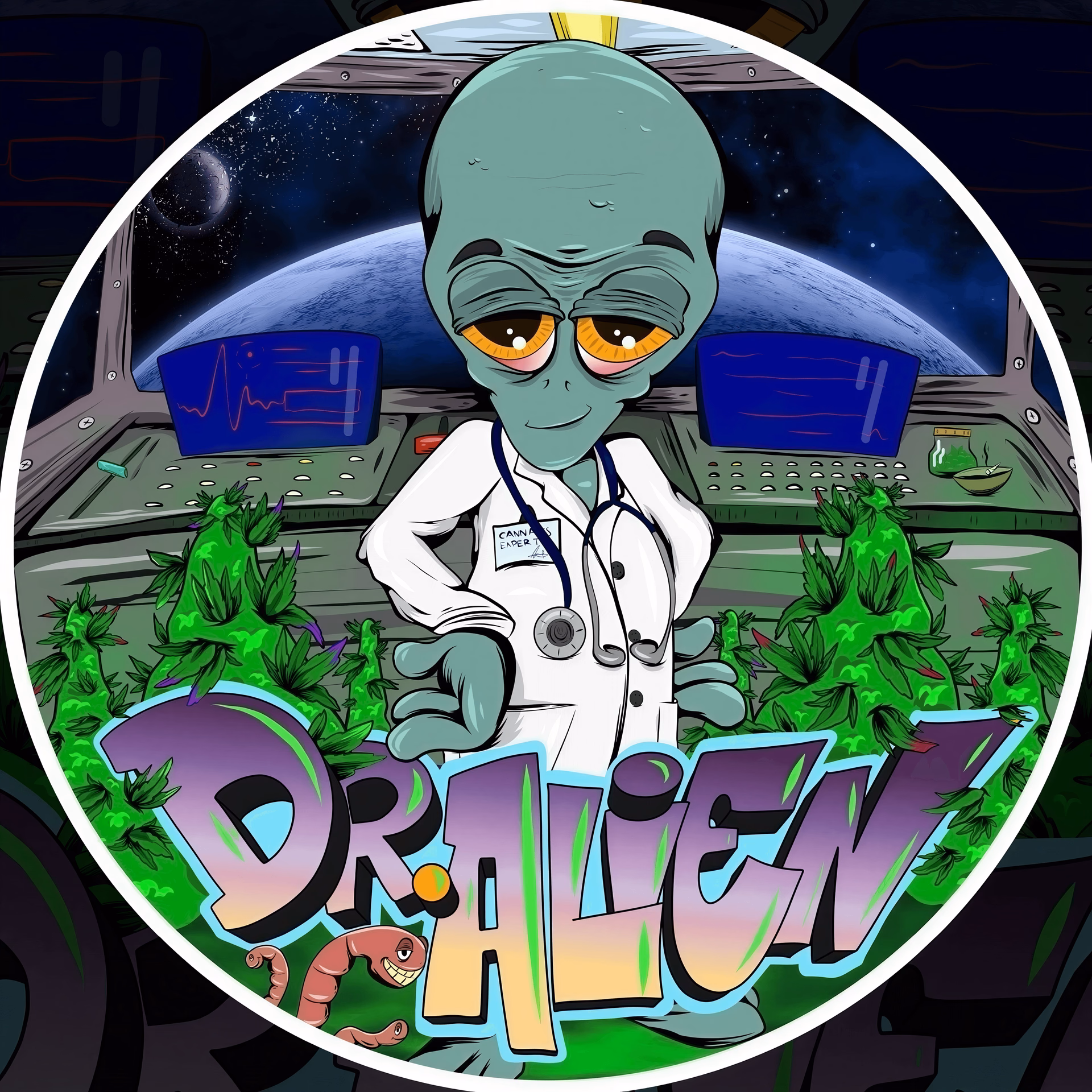نادي القنب الاجتماعي Dr. Alien420 في Playa de las Américas شعار