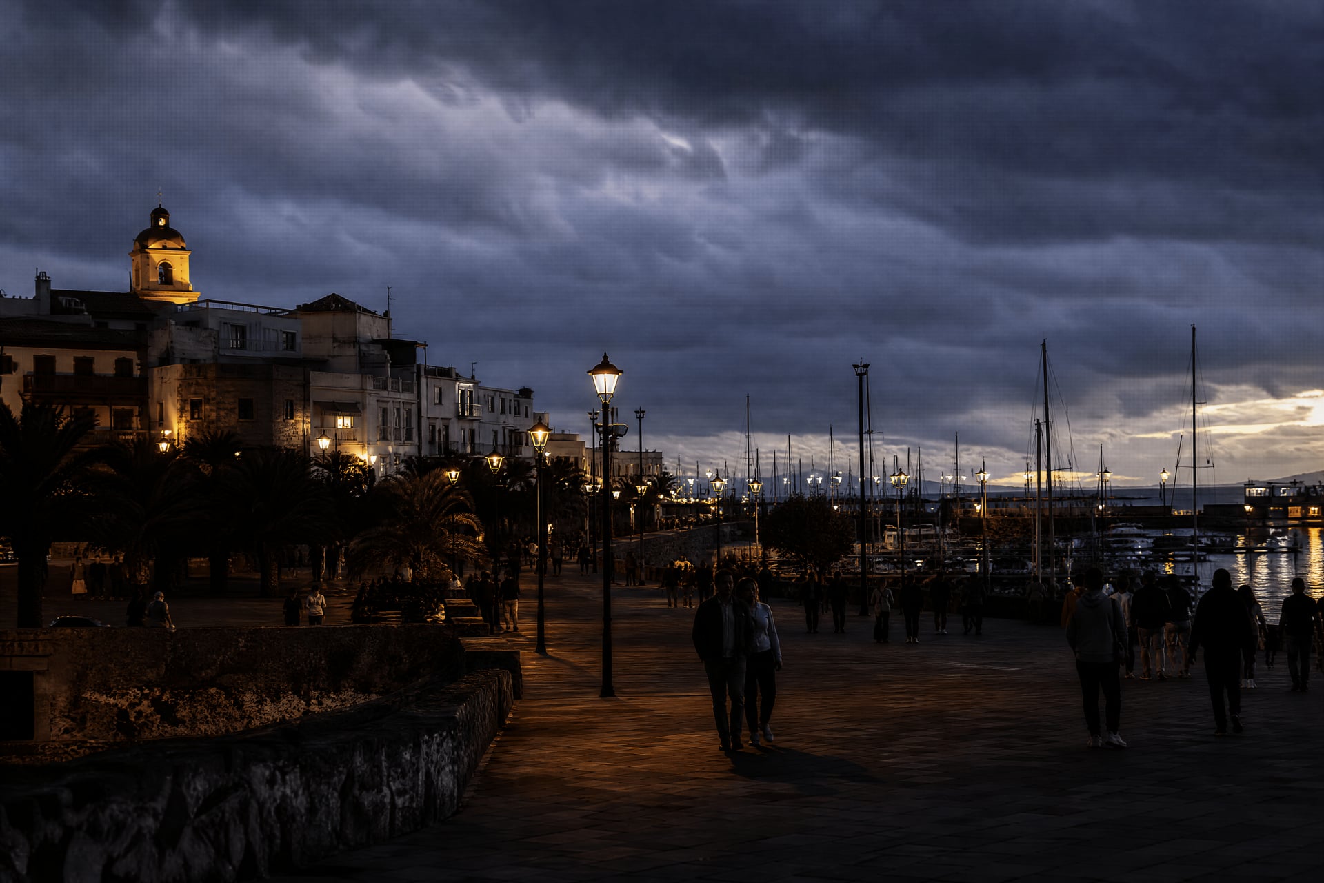 Canary Islands waterfront with cannabis social club context and everyday city life