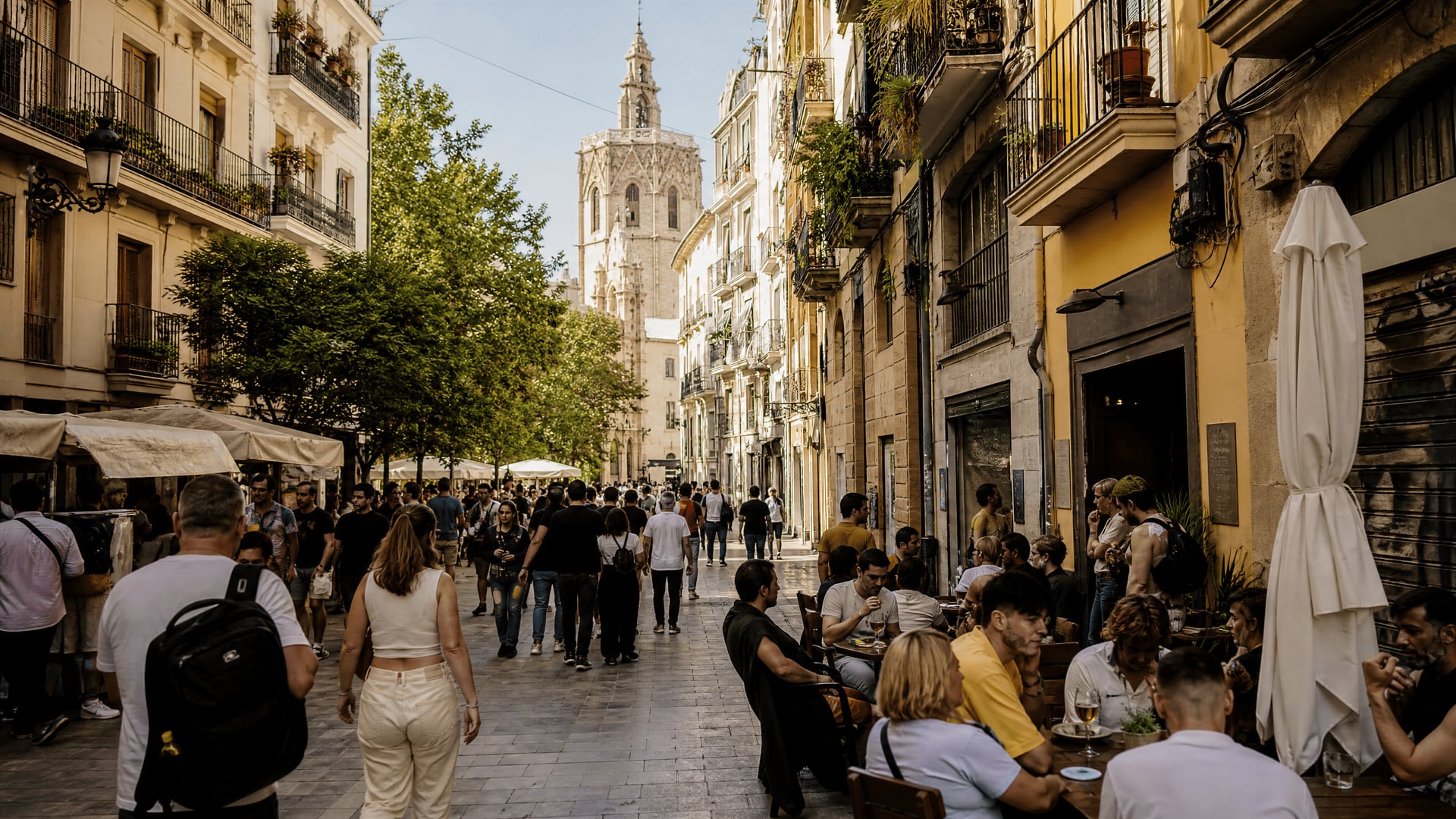 Valencia old town evening streets and local life near cannabis social club culture