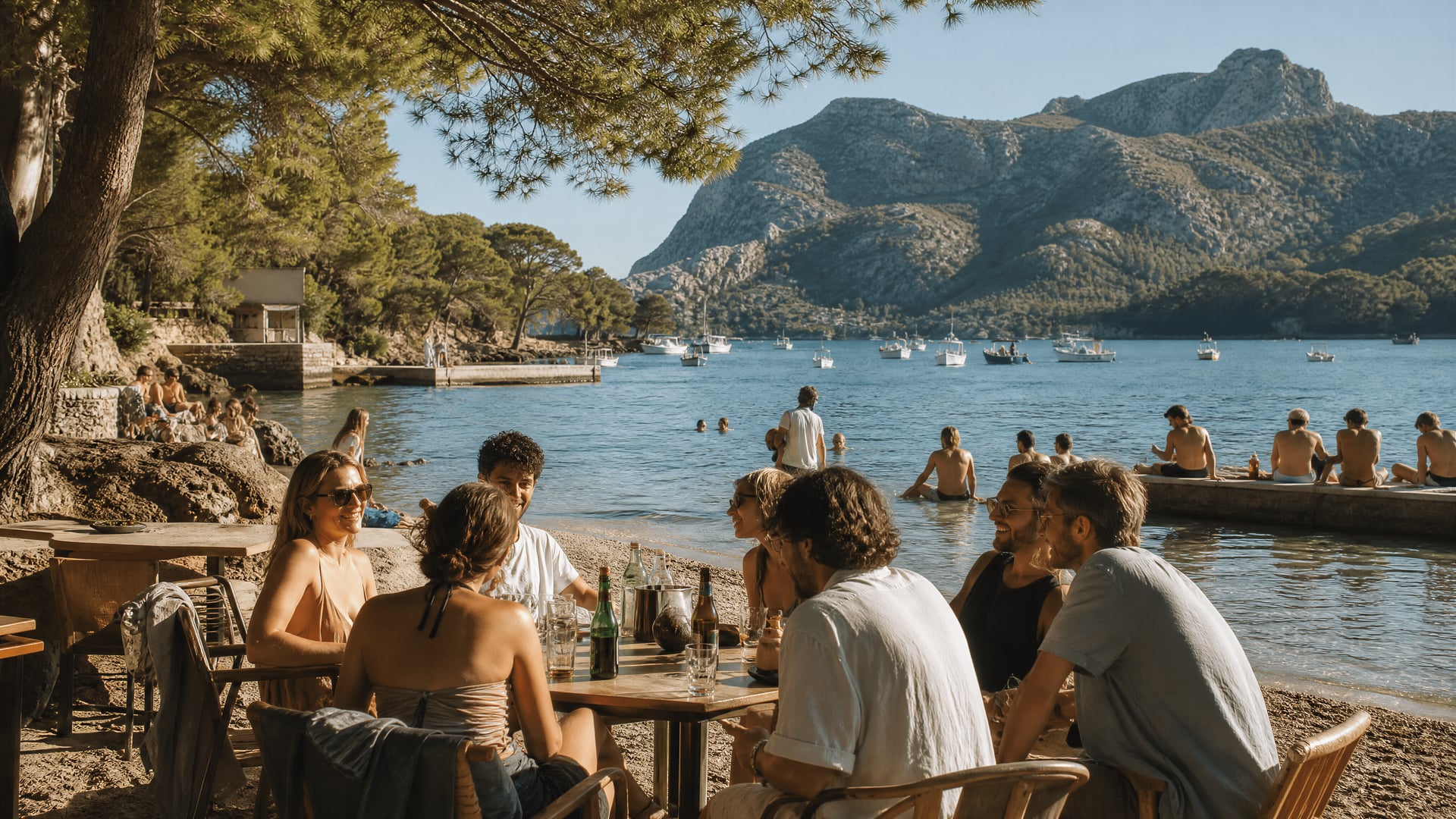 Zone de l’hôtel Formentor avec la vie côtière quotidienne et les déplacements locaux