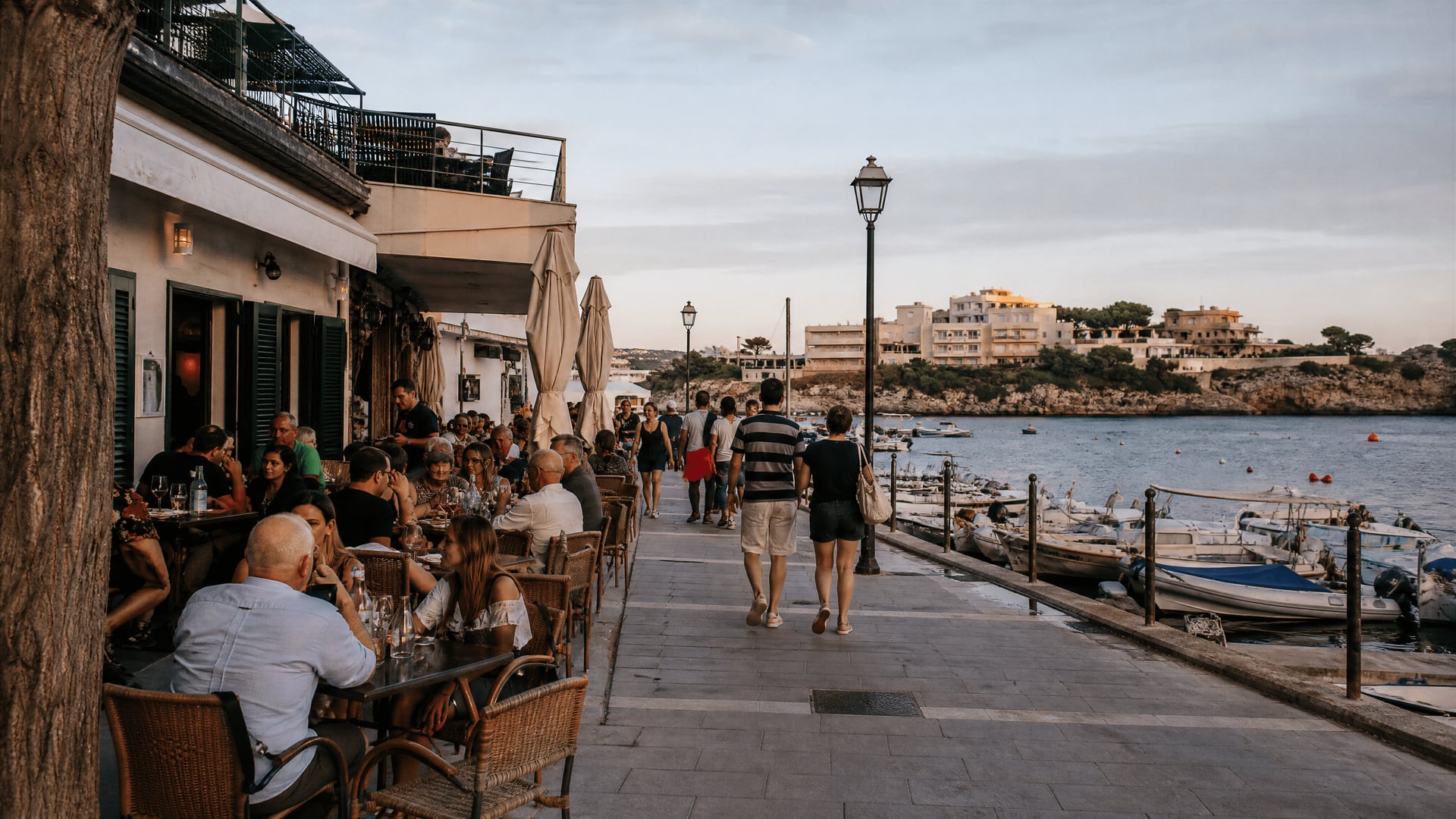 Panoramica della directory di Cala Ratjada accanto a strade locali e contesto di ricerca dei club della cannabis