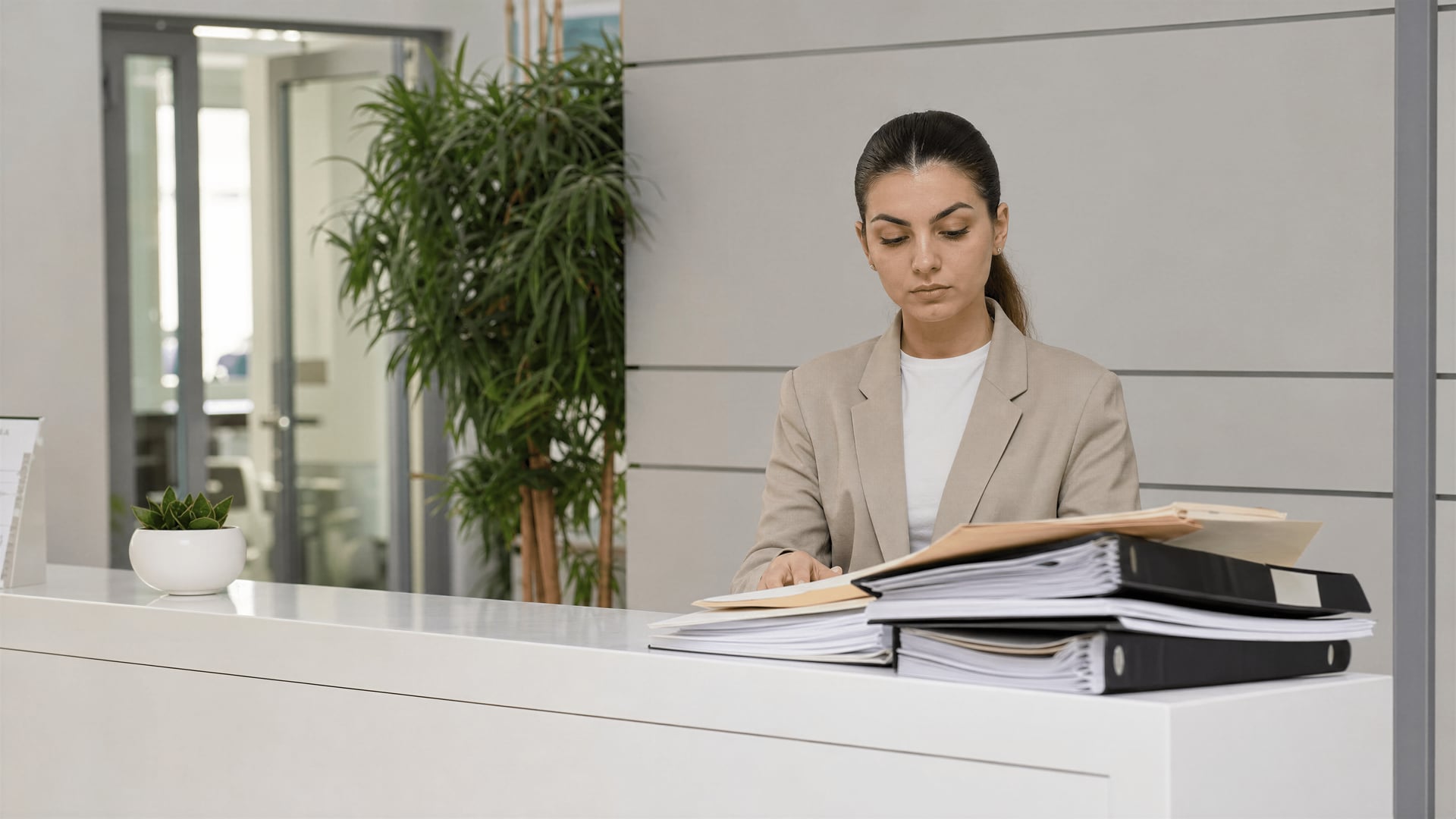 Licence paperwork and regulatory documents at a Malta Cannabis Harm Reduction Association reception desk