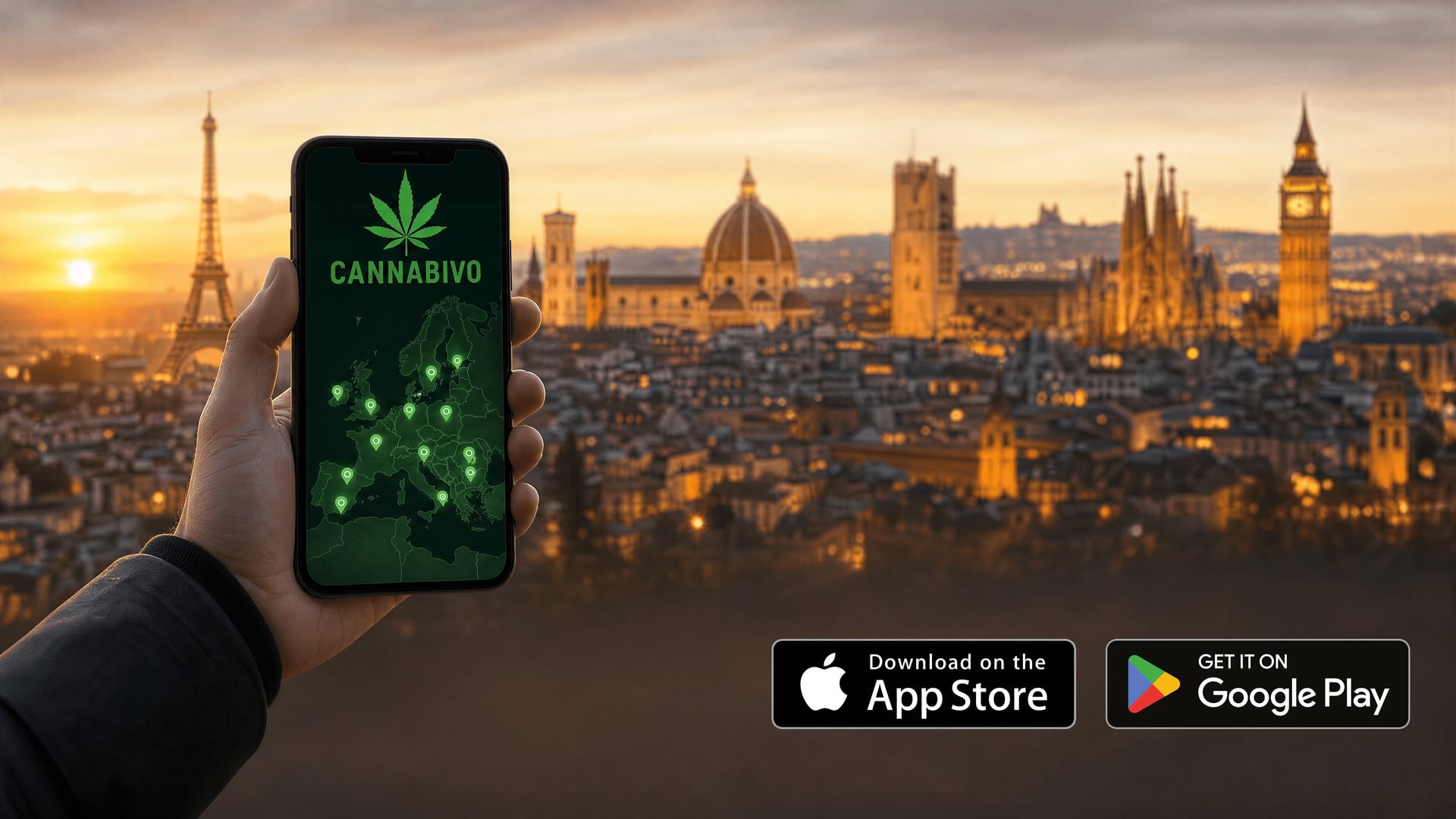 Cannabivo cannabis social club directory app on an Android phone