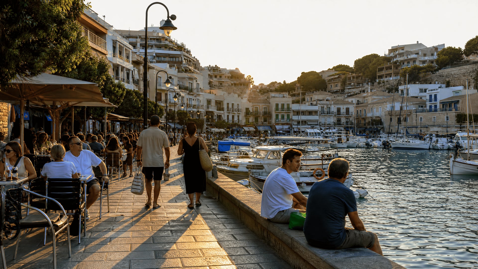 Porto Cristo harbourfront with cannabis social club context and everyday seaside life
