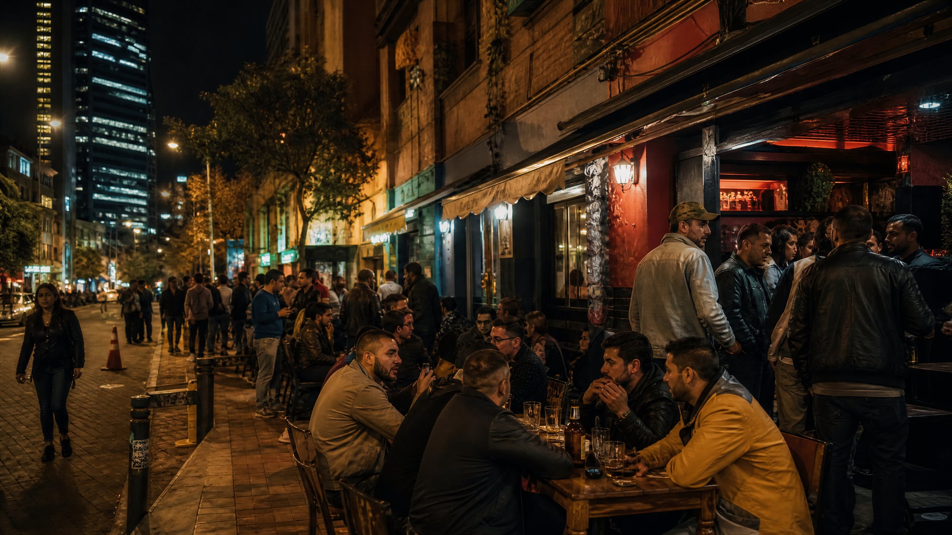 Chapinero night streets in Colombia with lively club-side city culture