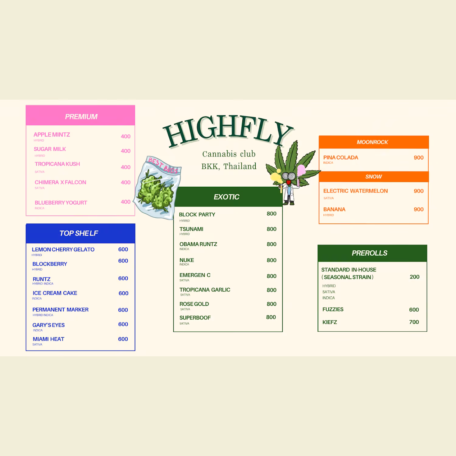 कैनबिस सोशल क्लब Highfly Cannabis & Drinks लोगो