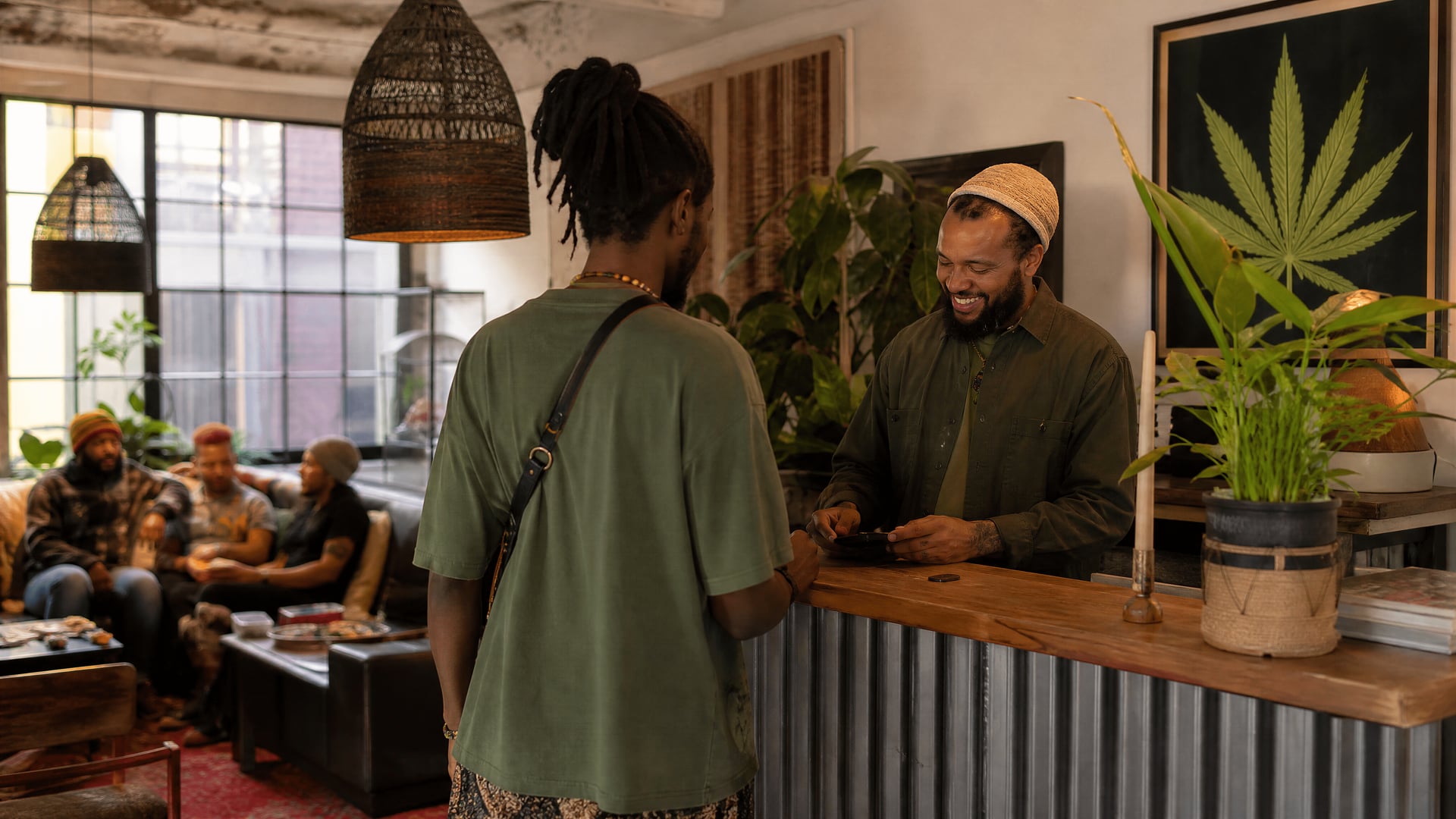 South Africa cannabis social club reception with membership check-in and calm interior